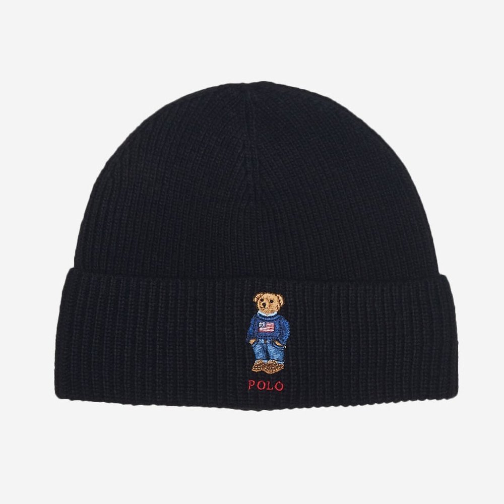 POLO Ralph Lauren Big Polo Bear & Big Pony Beanie Black - OSFM